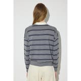 カシミヤミックスポロカラーボーダーニット | AZUL BY MOUSSY | 詳細画像32 