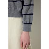カシミヤミックスポロカラーボーダーニット | AZUL BY MOUSSY | 詳細画像35