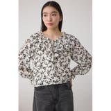 シアーチェックフラワー柄ブラウス | AZUL BY MOUSSY | 詳細画像2