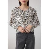 柄WHT5 | シアーチェックフラワー柄ブラウス | AZUL BY MOUSSY