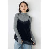 BLK | ベロアレースアシメキャミソール | AZUL BY MOUSSY