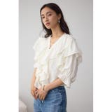 ラッフルフリル5分袖ブラウス | AZUL BY MOUSSY | 詳細画像3 