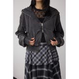 L/BLK1 | ジップアップダメージフーディー | AZUL BY MOUSSY