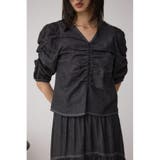 BLK | フロントギャザースリーブブラウス | AZUL BY MOUSSY