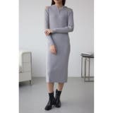 L/GRY1 | ショルダースリットリブニットワンピース | AZUL BY MOUSSY