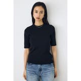 BLK | ハーフスリーブクルーネックニットトップス | AZUL BY MOUSSY