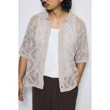 GREIGE | デザインメッシュニットシャツ | AZUL BY MOUSSY