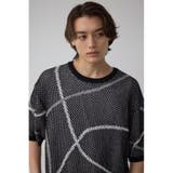 ライン柄クルーネック半袖ニット | AZUL BY MOUSSY | 詳細画像12