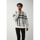 BIG CHECK JACQUARD KNIT | AZUL BY MOUSSY | 詳細画像3