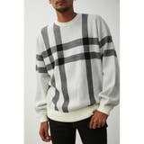 柄WHT5 | BIG CHECK JACQUARD KNIT | AZUL BY MOUSSY