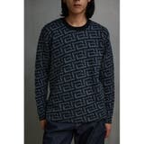 柄BLK5 | 総柄ジャガードニットトップス | AZUL BY MOUSSY