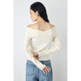 クロスデザイン長袖ニットトップス | AZUL BY MOUSSY | 詳細画像4