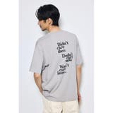 L/GRY1 | 引き揃え天竺バックメッセージロゴTシャツ | AZUL BY MOUSSY