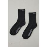 BLK | ロゴジャガードミドルソックス | AZUL BY MOUSSY