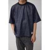 NVY | レザーライク半袖Tシャツ | AZUL BY MOUSSY