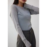 L/GRY1 | バックスリットシアーロングトップス | AZUL BY MOUSSY