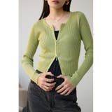 柄LIME5 | Wジップ配色リブカーディガン | AZUL BY MOUSSY