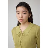 レースアップ5分袖ポロカラーニット | AZUL BY MOUSSY | 詳細画像19