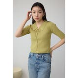 レースアップ5分袖ポロカラーニット | AZUL BY MOUSSY | 詳細画像20