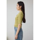 レースアップ5分袖ポロカラーニット | AZUL BY MOUSSY | 詳細画像23