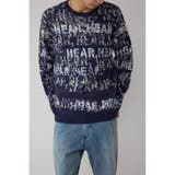 柄NVY5 | 総ロゴペイントニットトップス | AZUL BY MOUSSY