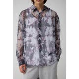 柄GRY5 | シアー総柄長袖シャツ | AZUL BY MOUSSY