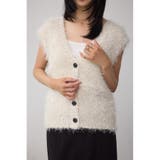 IVOY3 | ラメフェザーVネックニットベスト | AZUL BY MOUSSY