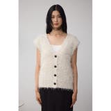 ラメフェザーVネックニットベスト | AZUL BY MOUSSY | 詳細画像5 