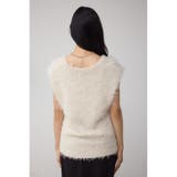 ラメフェザーVネックニットベスト | AZUL BY MOUSSY | 詳細画像7 