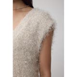 ラメフェザーVネックニットベスト | AZUL BY MOUSSY | 詳細画像9 