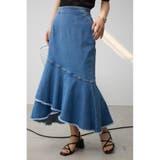 L/BLU1 | カシュクールフレアマーメードデニムスカート | AZUL BY MOUSSY