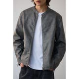 GRY | ヴィンテージフェイクレザーライダースブルゾン | AZUL BY MOUSSY