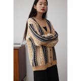 柄ニットカーディガン | AZUL BY MOUSSY | 詳細画像12 