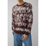 柄BRN5 | 総ロゴペイントニットトップス | AZUL BY MOUSSY