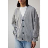 L/GRY1 | ダイヤ柄パターンカーディガン | AZUL BY MOUSSY