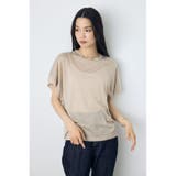 BEG | ドレープフレンチスリーブTシャツ | AZUL BY MOUSSY