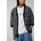 柄BLK5 | ジグザクパターン半袖カーディガン | AZUL BY MOUSSY