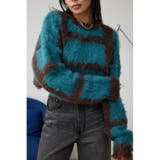 BLU | チェックパターンクロップドシャギーニット | AZUL BY MOUSSY