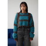 チェックパターンクロップドシャギーニット | AZUL BY MOUSSY | 詳細画像16 