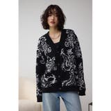 柄BLK5 | モールジャガードカーディガン | AZUL BY MOUSSY