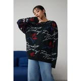 柄BLK5 | バードオブパラダイスジャガードニット | AZUL BY MOUSSY
