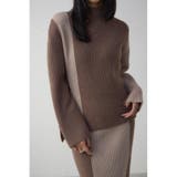 MOCHA | バイカラーハイネックニットトップス | AZUL BY MOUSSY