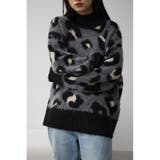 柄GRY5 | レオパートジャガードニットトップス | AZUL BY MOUSSY