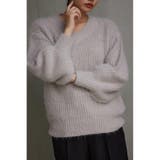 L/GRY1 | シャギーVネックニットトップス | AZUL BY MOUSSY