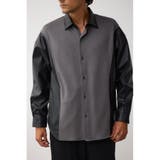 柄GRY5 | フェイクレザースウィッチングシャツ | AZUL BY MOUSSY