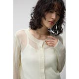 シアークルーネックボタンカーディガン | AZUL BY MOUSSY | 詳細画像1
