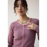 Wジップ配色リブカーディガン | AZUL BY MOUSSY | 詳細画像34