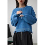 柄BLU5 | ダメージニットトップス | AZUL BY MOUSSY