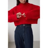 RED | マットモールクロップドハイネックニット | AZUL BY MOUSSY