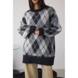 柄BLK5 | アーガイルシャギーニット | AZUL BY MOUSSY